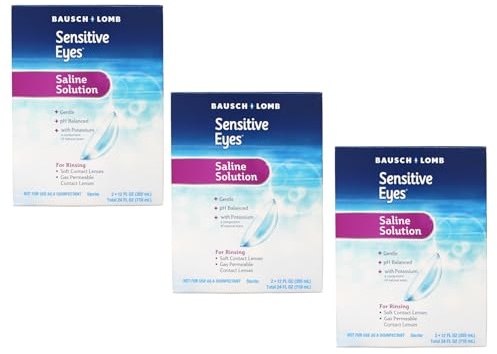 Bausch And Lomb Sensitive Eyes Plus Saline Solution, Twin Pack - 24 Oz (pack of 3)