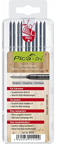 Pica Dry Refill Leads Pack 10 Special Hardness Graphite 4050 Joiners