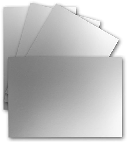 50 Einzel-Karten DIN A6-10,5 x 14,8 cm - 240 g/m² - Silber Metallic - Tonkarton - Bastelpapier - Bastelkarton- Bastel-karten - blanko Postkarten