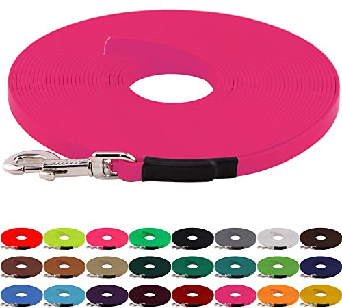 LENNIE BioThane Schleppleine, 9mm, Hunde 5-15kg, 7m lang, ohne Handschlaufe, Magenta, genäht