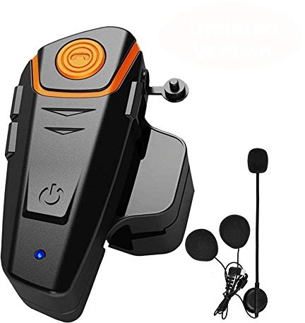 Dgakcvb Motorcycle Bluetooth Headset, BT-S2 Bluetooth 5.0 Helmet Intercom Headset up to 2 Riders 1000M Helmet Communication System for Ski/ATV/Dirt Bike/Racing/Climbing (Boom Microphone,Single)