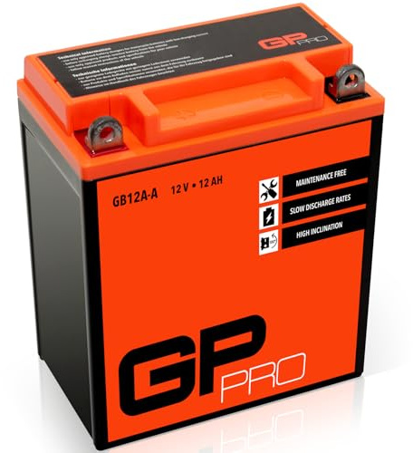 GP-PRO GB12A-A 12V 12 Ah GEL-batteri (liknande YB12A-A/51211) (fri och förseglad) ackumulator motorcykel motorcykelbatteri