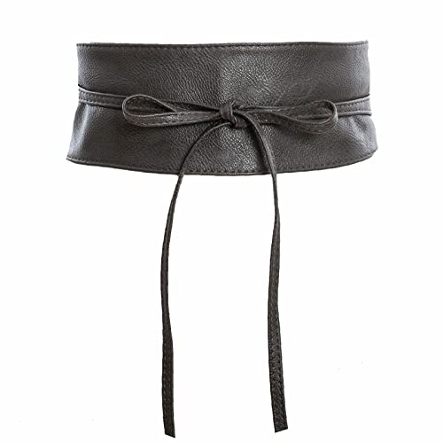 Toocool - Obi-Gürtel für Damen, Kunstleder-Bund, Taillengürtel Damen Breit Hüftgürtel ST-2087 [Eine Größe, Dunkelgrau]