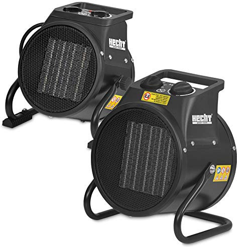 HECHT Keramik Heizstrahler (NEU) – Tragbare Heizer mit 2000W oder 3000 Watt – Thermostat – Überhitzungsschutz – allergikerfreundlich – leise – Elektroheizkörper für z.B. Wohnzimmer, Badezimmer, Büro