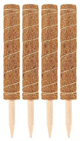 Youning Pflanzstab Kokos | Pflanzen Rankstab,Kokosmoos Totempfahl Kokos Moos Stick Klettern Moosstab Kokosstäbe Für Haus Garten Kletterpflanze Erweiterte Pflanzenstütze (40cm 4er Pack)