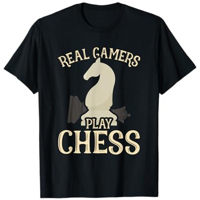 Schach Real Gamers Play Chess Schachspieler Springer Schach T-Shirt