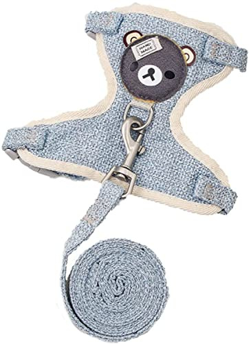 PEXXSUII Atmungsaktiv Vest Geschirr Mesh Brustgeschirr mit Leine für Katzen Hase Klein Hunde, Verstellbare Softgeschirr Geringes Eigengewicht Katzengeschirr Welpengeschirr (M für 3-6kg Katze)