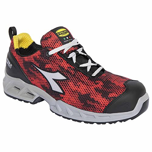 Utility Diadora | Shark Si Low S1PS FO SR SC ESD - S1PS FO SR SC ESD- Scarpe Antinfortunistiche Uomo - Colore Black/Red - Taglia 42