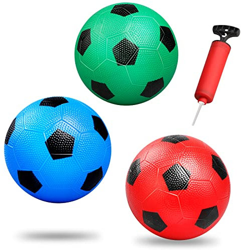 Dilabnda 15 cm kleine Kinder Fußball Gummibälle, Sportspielzeug, Mini PVC Fußball für den Innenbereich, weiche Fußbälle für Mini Fußballtore, Kleinkinderbälle für aufblasbare Schwimmreifen (3 Stück)
