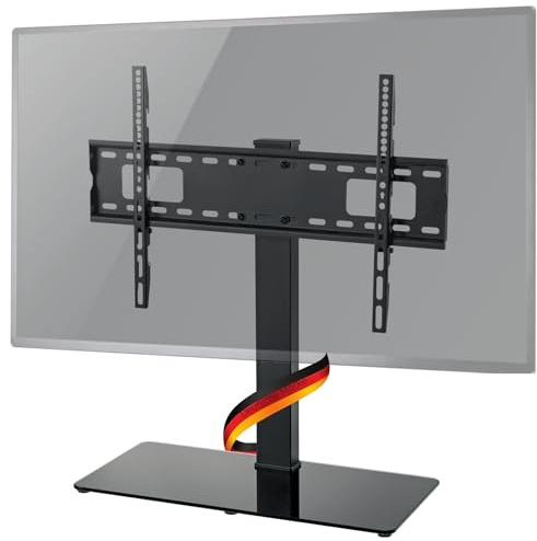 SCHWAIGER -TVS7040 511 TV Floor Stand | Swivelling | 94-178 cm | 37-70 Inches | for Flat Screens | Maximum Load 40 kg | Freestanding | Max VESA Standard 600 x 400 | Integrated Cable Guide | Black