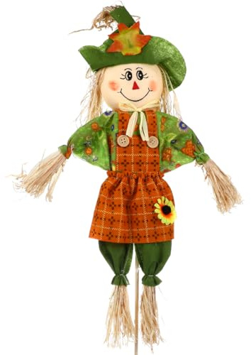 YARNOW Vogelscheuche Halloween Vogelscheuche mit Bambusstock Garten Harvest Vogelscheuchen Herbstdeko Draußen (55cm)