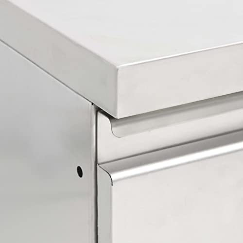 ZHOUMIN Gastro-Küchenschrank mit 2 Schubladen, Edelstahl Arbeitsschrank, Arbeitstisch, Edelstahl Schrank, Pizzatisch, Grillschrank Outdoor, Edelstahl