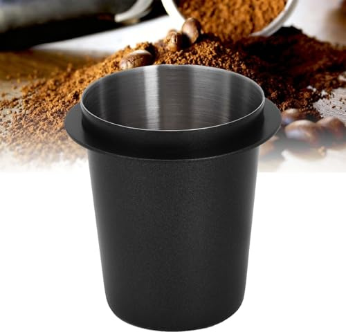Dosierring 58mm, Coffee Dosing Cup aus Edelstahl, Kaffeedosierbecher 58 mm, Kaffeemaschine Griff Dosierbecher, Dosierbecher Espresso Zubehör, Becher Kaffeepulver Feeder Teil Küche DIY (Schwarz, 58mm)