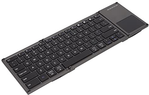 Jectse Foldable Keyboard, 78 Keys Ultra Thin Folding Wireless Keyboard with Touchpad, Portable Ergonomic Computer Keyboard for Laptop Tablet Smartphone