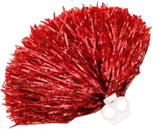 Pom Poms Cheerleading, Pompons Handblumen, Pompons, 2 Stück Metallfolie und Kunststoffring Pom Poms Cheerleading, Rot