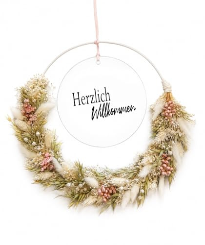 Trockenblumenkranz personalisiert (Frühling)
