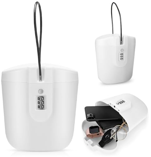 Coffre Fort de Plage, Boîte de serrure antivol portable avec serrure à chiffres, Petit Coffre Fort, Coffre Telephone Portable pour la Plage, le camping, les sports