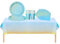 53PCS Blue and Golden Dot Party Tableware Decorations for Birthday,Disposable Party Tableware Set Dot Table Cloth Paper Plates 7inch,Cups,Napkins,for Birthday Wedding Dinnerware