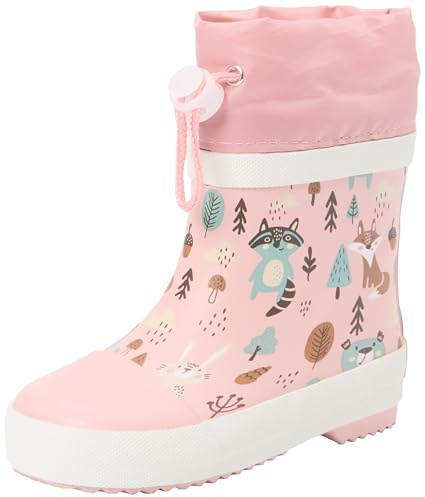 Playshoes Gummistiefel Halbschaft Wald Gefüttert Unisex Kinder Gummistiefel, Rosa Wald, 26 EU