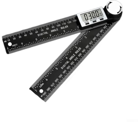Digitales LCD-Winkelmesser, elektronisches Winkellineal, Winkelmesser, Winkelmesser, Messgerät, Neigungsmesser, Goniometer für Holzbearbeitung, Bau (schwarzer Kunststoff)