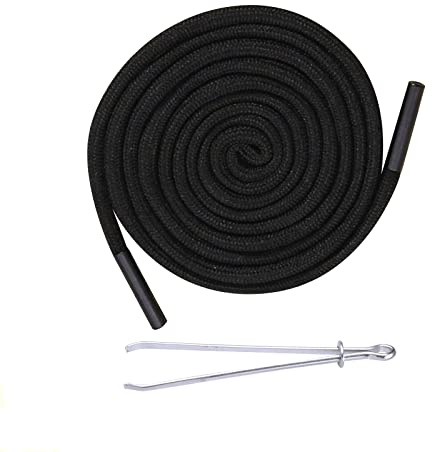 Renyiz snöre för joggingbyxor, dragsko med dragnål bomullssnöre för huvtröjor, Svart 180 cm, Schwarz180cm