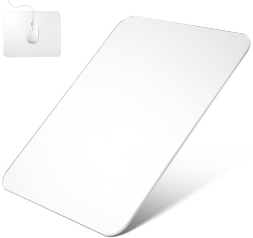 Transparentes Glas Mauspad für Gaming & Büro - 25x20cm Gehärtetes Glass Mousepad Durchsichtig - Glatte Oberfläche für Präzises Tracking - Moderne Schreibtischunterlage