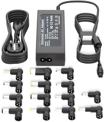 Cabuty PD90W Universal Laptop Charger 15V 16V 18.5V 19V 19.5V 20V Adapter Compatible with Lenovo IBM HP Gateway ASUS Dell Acer Samsung Sony Fujitsu Toshiba JBL LG LCD Power cord with 14 Tips