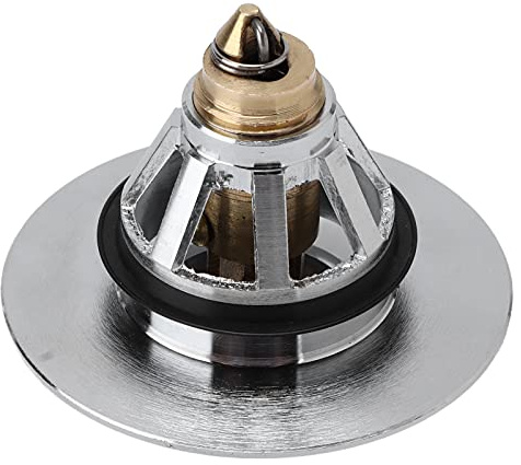 Bouchon d'Évier Universel pour Salle de Bain, Filtre de Vidange à Rebond en Acier Inoxydable, Bouchon pour Canalisation Escamotable, Bouchon d'Évier de Type Poussoir à Noyau de Bal