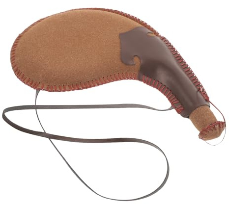OKUMEYR Outdoor Leder Wasserbeutel 12 Zoll mit Tragegurt Traditionelle Bota Tasche für Wein und Milchaufbewahrung Beim Wandern und Camping Zufällige Farbe