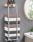 LIVEHITOP Toalleros de Baño sin Taladro, Toallero Plateado de Pared 81CM Extensible Mástil 41-72CM Autoadhesivo Alta Capacidad con Estante Ganchos
