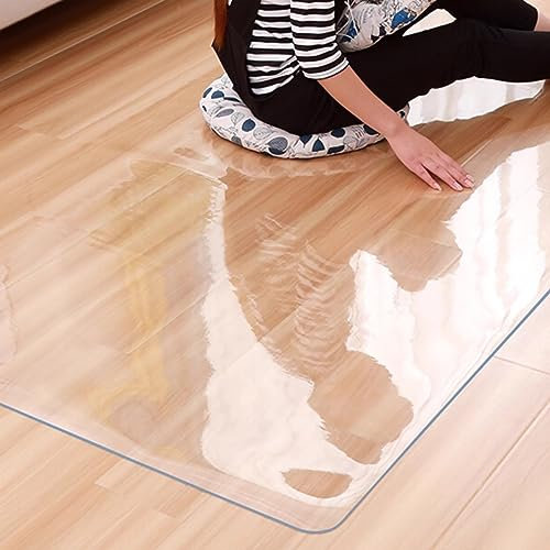 Transparente PVC-Schreibtischunterlage für Hartholzböden, 15 mm dick, rutschfest, transparent, Schreibtischunterlage für Teppiche, 30 x 30 cm, 50 x 100 cm, 60 x 80 cm, 100 x 100 cm, ideal für Büro und