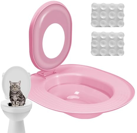 Katzen Toiletten Trainer - Modern Katzentoilette Katzen WC-Sitz Toiletten Training System Katzentoilette Katzenklo Toilettensitz Trainings Mit 2 Stück Saugnapf Zum Eingewöhnen Ihrer Katze An Das WC