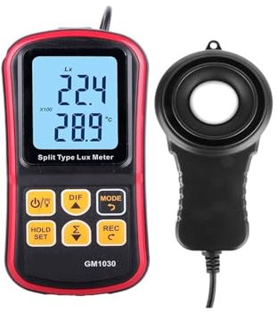 HEALBYBLE Luxmètre numérique Luxmètre 200 000 Lux Photomètre Mini Luxmètre portatif Illuminomètre GM1030,Tests Précis