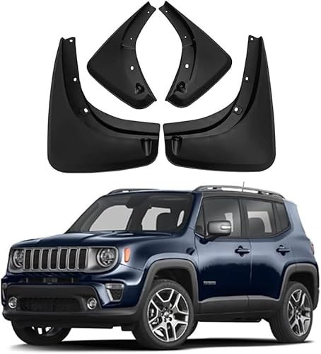 gzqfc 4 Pezzi Auto Parafanghi per Jeep Renegade 2015-2024, Parafango Anteriore Posteriore Impermeabile Paraschizzi Guardie Paraspruzzi Set, Ruota Protettori