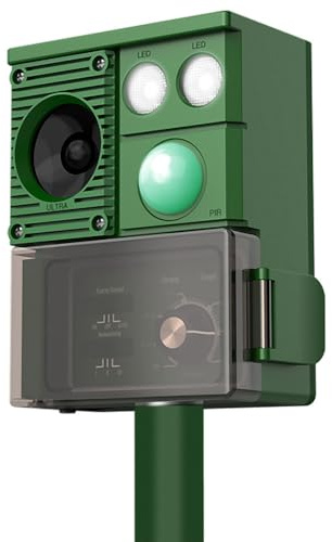 Solar Ultrasónico Repelente para Gatos,Repelente Ultrasónico Animales Solar y USB,Ultrasónico Ahuyentador para Perros Ratones con LED Que Destella,Pare Gatos,Ratas,Perros