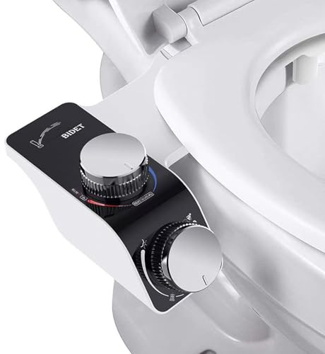 VivaLox Bidet Aufsatz,Ultra-Slim Nicht Elektrisch Bidet Einsatz Für Toilette mit,Hot & Cold Bidet,Nicht Elektrischer Selbstreinigender Doppeldüse,Einstellbarer Wasser