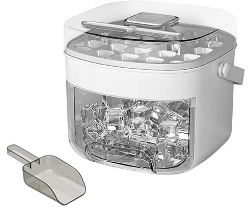 Bac À Glaçons Avec Couvercle, Machine À Glace À Pousser, Boîte De Fabrication De Cubes Glacés, Grande Capacité Anti-Adhésif Pour Fêtes, Vie Quotidienne, Cuisine, Camping
