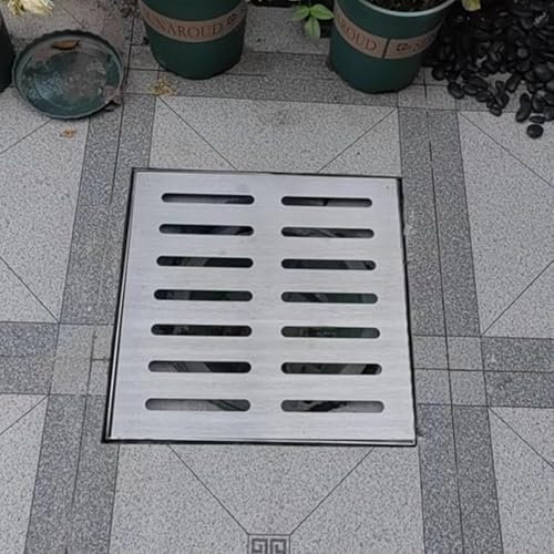 SSDDLZEQ Grondaia Quadrata in Acciaio Inossidabile for Esterni, for Patio, Giardino, grondaie a Terra(15cmx15cm)