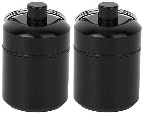 Alomejor Portable Aluminum Alloy Mini Sealing Box Metal Can with Key Ring for Earplug Storage, 2Pcs/Set Container for Coin Storage