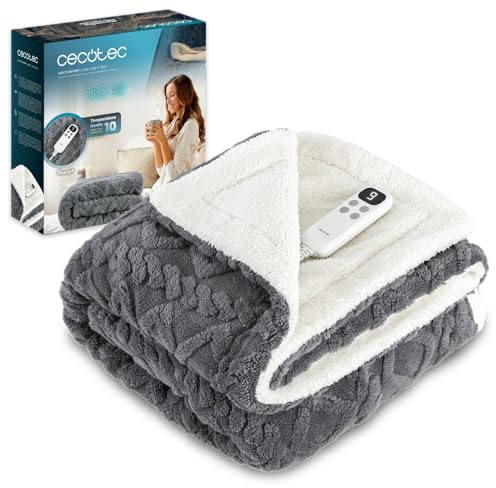 Cecotec Manta Eléctrica 200x180cm HeatConfort Luma (200 x 180). 130W, 10 Niveles de Temperatura Ajustables, Controlador LCD Extraíble, Temporizador con Apagado Automático, PTC+ Tecnología NTC