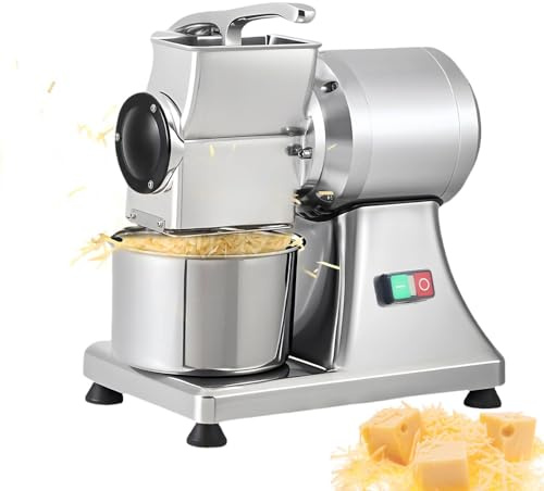 ZXINXIN Electric Cheese Grater 550W, Professional Electric Cheese Grating Machine Cheese Grater Shredder Salad Maker with Stainless Steel Bucket, for Cheeses, Fruits, Vegetables