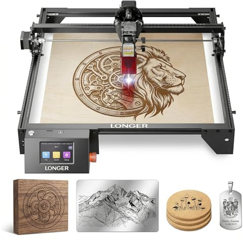 LONGER RAY5 Macchina per incisione laser 10 W, 0,06 mm, con touchscreen da 3,5, 10000 mm/min, incisione laser CNC ad alta velocità, per legno, metallo, acrilico, 400 x 400 mm
