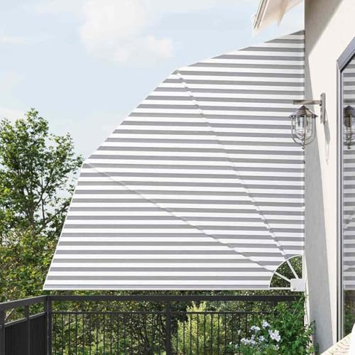 Brise-vue pour balcon - Anthracite - Blanc - 210 x 210 cm - En polyester et acier - En forme d'éventail - Pliable - Réglable - Pour l'intimité - Protection solaire et protection contre les UV - Pour