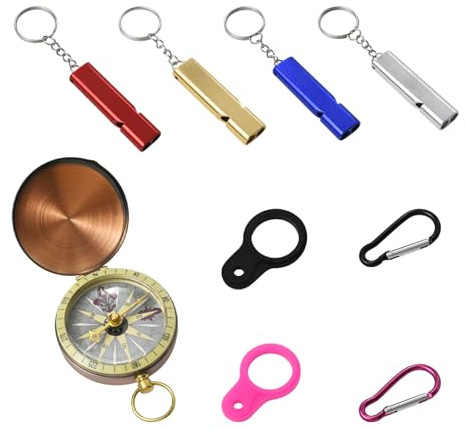 MSIHEY Retro Messing Mini Kompass, Tragbarer Kupfer Kompas Geschenk Set | Vintage Messing Kompass Geschenk Outdoor Taschenuhr Stil kompas mit Klappdeckel für Camping Wandern Bootfahren