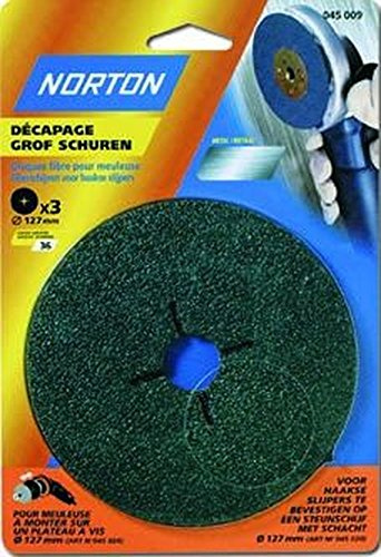Norton Lot de 3 Disques fibre Norzon 127 x 22 mm Grain 36