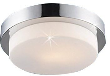 Lampenlux Aussenleuchte Dario IP44 230V E27 Ø29cm Deckenlampe Badlampe Rund Glas Nickel Terasse Deckenleuchte