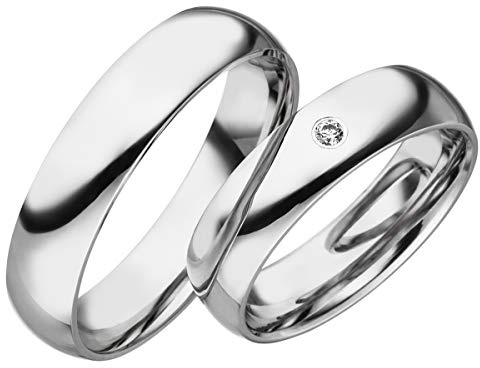 JC Eheringe Verlobungsringe Trauringe Freundschaftsringe Silber 925 Sterling * inkl. GRATIS Etui und Zirkonia Steine S070