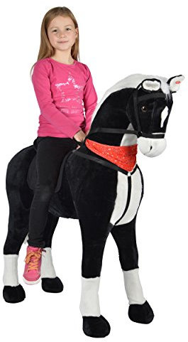 Pink Papaya Giant XXL Kinder Spielpferd zum Reiten Amadeus 125 cm | Plüschpferd | Fast lebensgroßes Pferd zum Reiten für Kinder | Stehpferd bis 100kg belastbar mit Sounds
