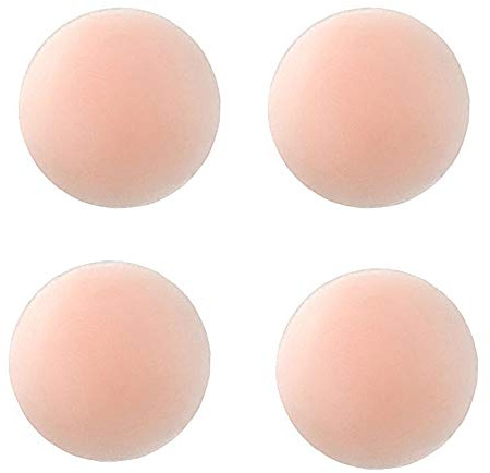 Qiuyan 2 Pairs Silicone Nipple Covers Pasties Invisible Reusable Adhesive for Party Dress