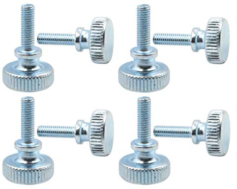 LBY 30pcs Knurled Thumb Screws, M3 x 10mm Flat Knurled Head Fully Threaded, Carbon Steel Galvanized (Double Layer Step)